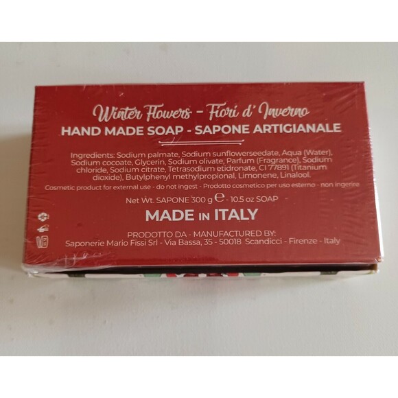 Winter Flowers Handmade Bath Bar 10.5 oz Made in Tuscany Italy Designer Soap Bar - Picture 6 of 8